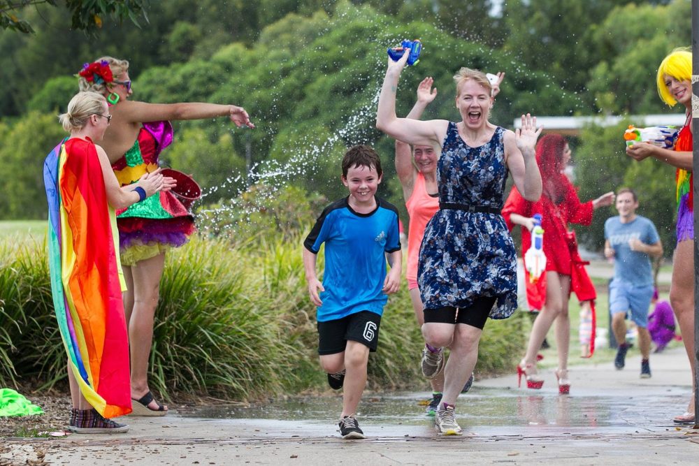 People participate at the annual Rainbow Run