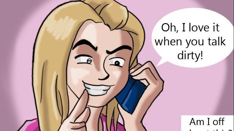 Cartoon Character talking dirty on phone