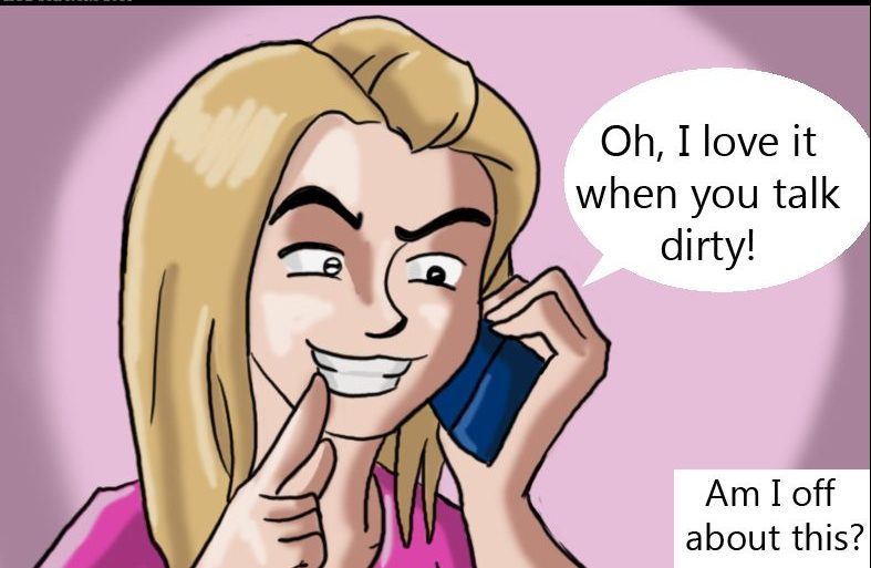 Cartoon Character talking dirty on phone