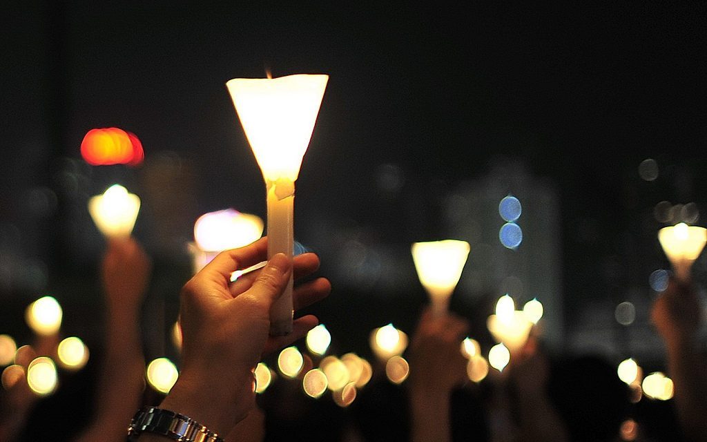 hand holding candle 