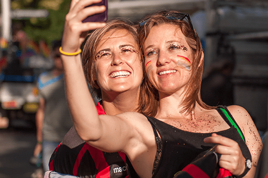 Flying Bats Women taking a Selfie