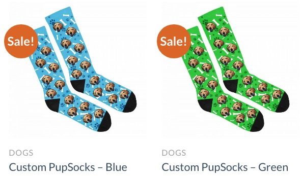 Blue and Green Pup Socks 
