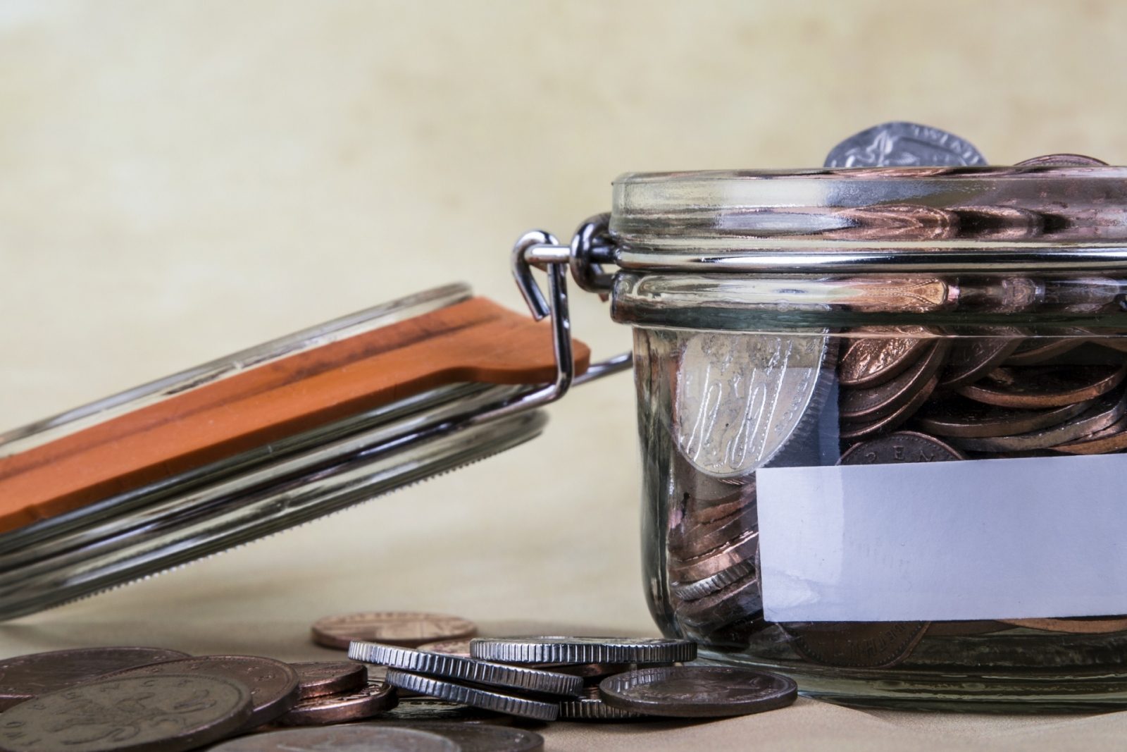 glass jar of money 