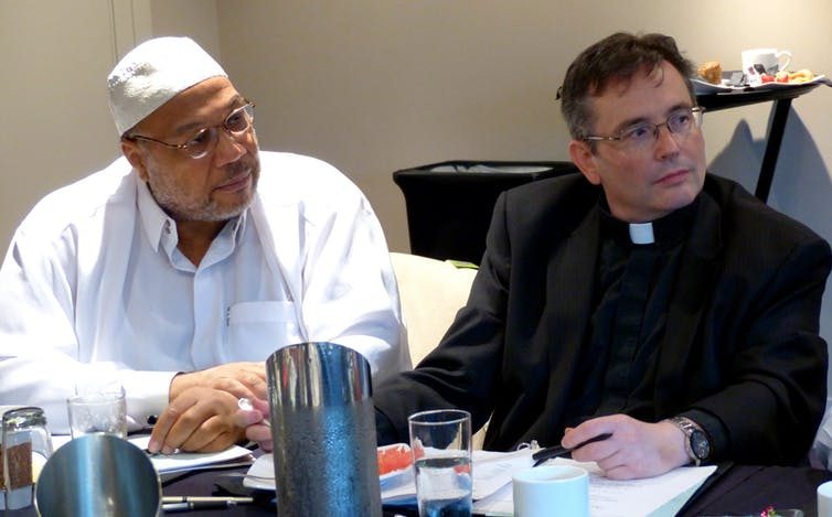 Imam Daayiee Abdullah, seen here with Reverend Dwayne Johnson discussing religion and LGBT rights in the U.S., is openly gay. He’s argued that ‘there is nothing wrong with Quran. The problem is with how people have interpreted it.’ East-West Center, CC BY-NC-SA