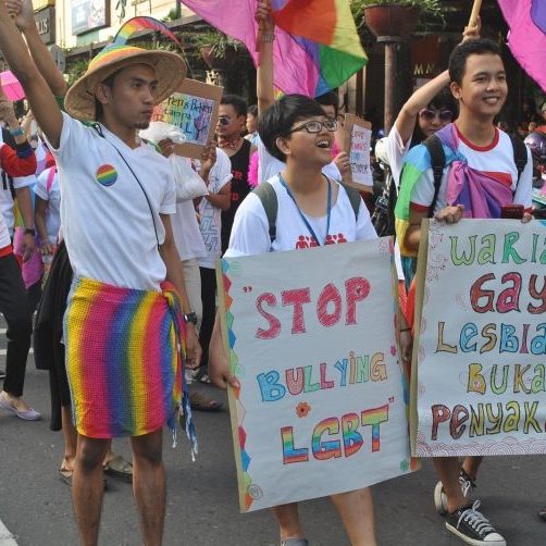 Protesters in Indonesia