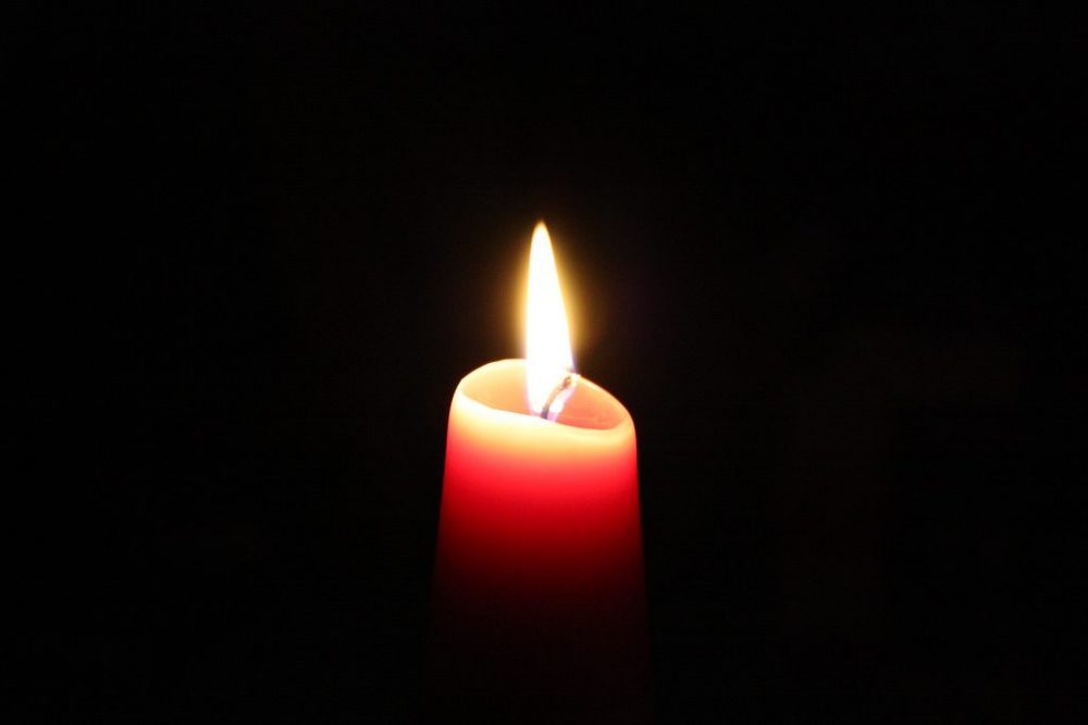 Single candle burning