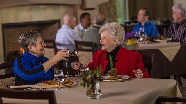 2 older women dining