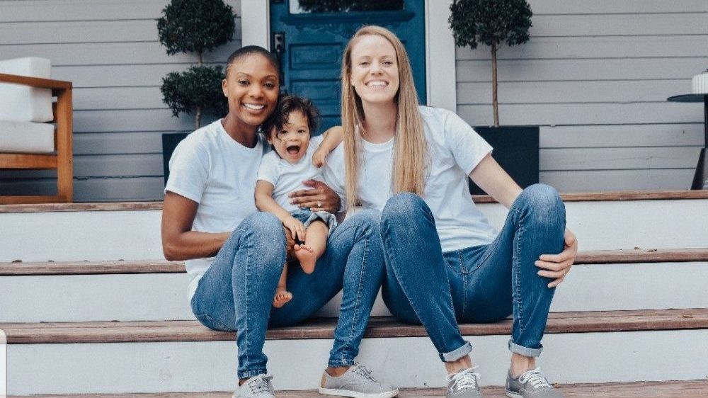 lesbian couple with toddler