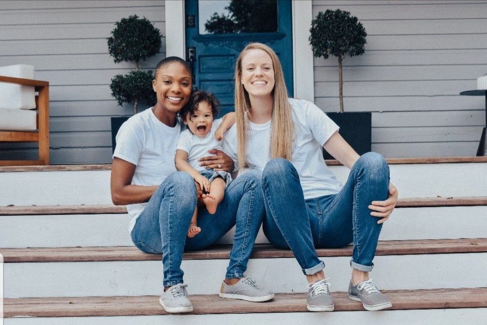 lesbian couple with toddler