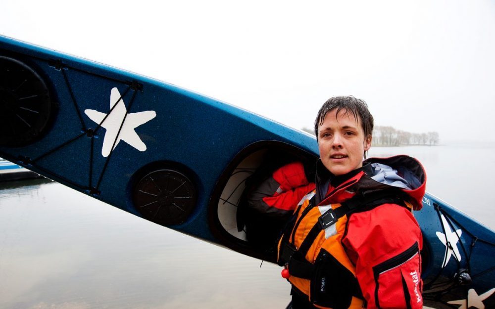 Sarah Outen with Kayak