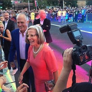 Malcolm and Lucy Turnbull at the Sydney Gay and Lesbian Mardi Gras