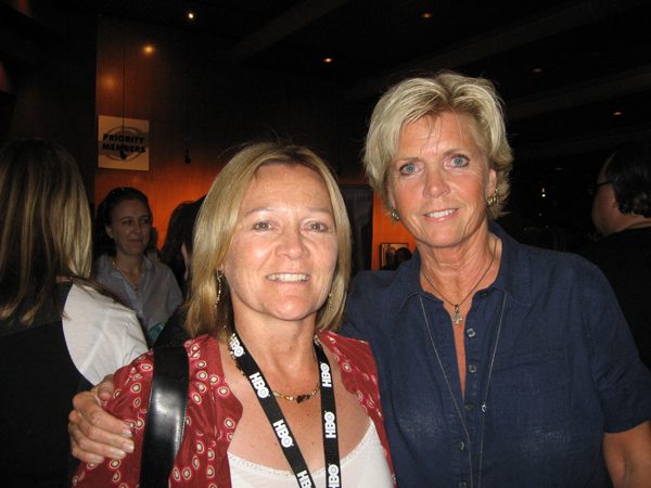 Reporter Laurie Schenden with Meredith Baxter at Outfest 2010