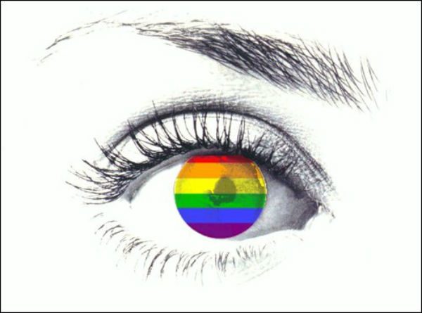 Rainbow coloured eye