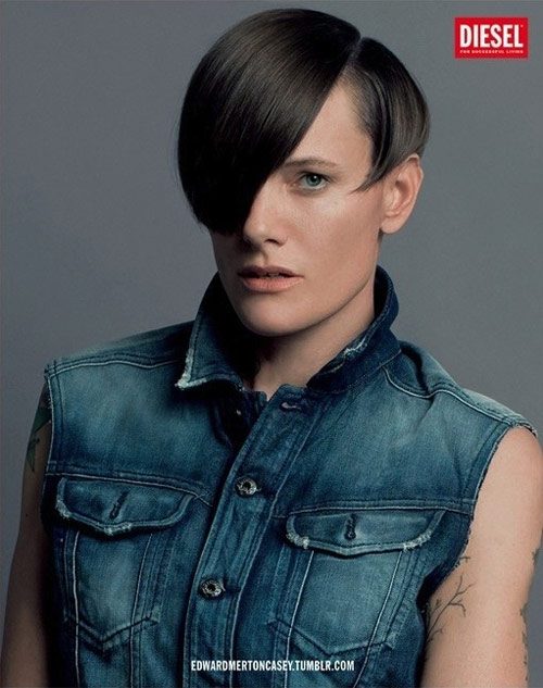 Casey Legler poses for Diesel