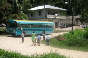 Blue Bus in belize