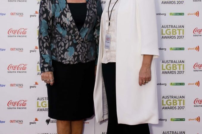 Clover Moore and Silke Bader at the inaugral Australian LGBTI Awards