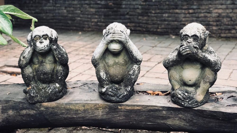 3 sitting monkeys