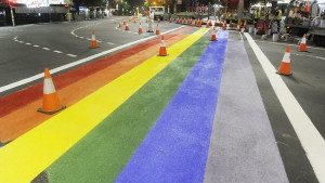 Rainbow crossings on Oxford Street