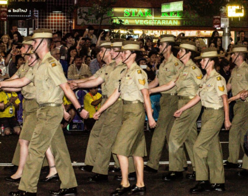 Australian Defence Force marching at Mardi Gras Parade in Sydney 