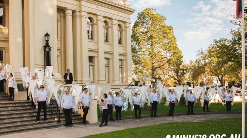 LGBTI Elders And Allies Dress As Angels To Protect Teens At LGBTI Dance