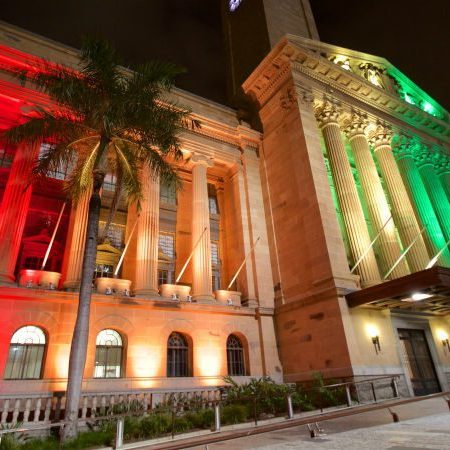 Brisbane City Hall in Rainbow colours