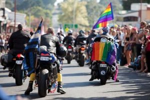 Dykes on Bikes on the Chill Out Festival Parade