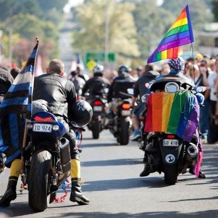 Dykes on Bikes on the Chill Out Festival Parade