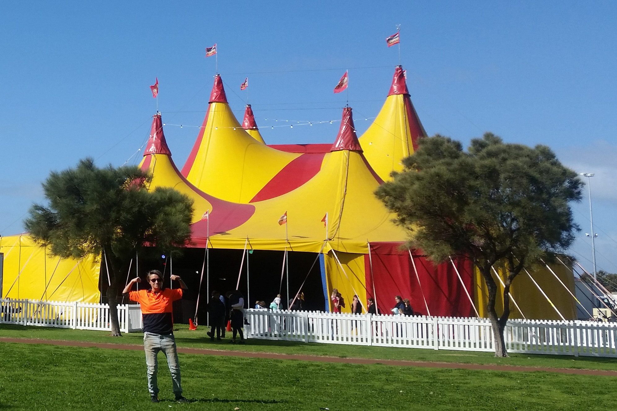 Jot in front of the Circus Tent