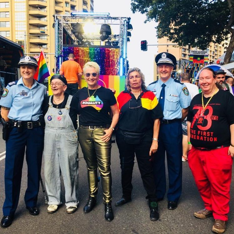 Councillor Kerryn Phelps with 78ers and Police Leads Congratulations Of Mardi Gras 2018 From City Of Sydney