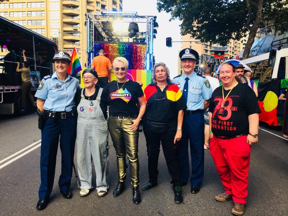 Councillor Kerryn Phelps with 78ers and Police 