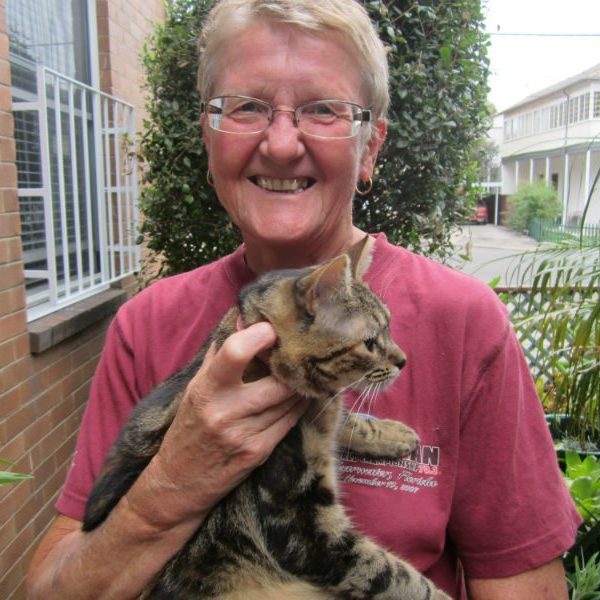 Kate Rowe with her cat