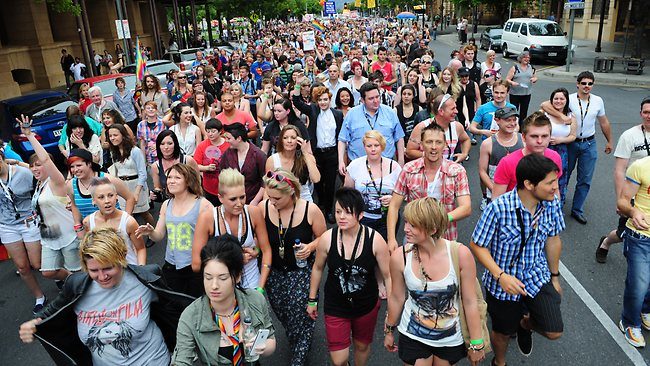 Pride Street Parade during Feast Festival, Adelaide