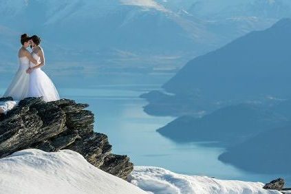 Lesbian Brides on Mountain Top