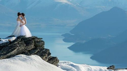 Lesbian Brides on Mountain Top