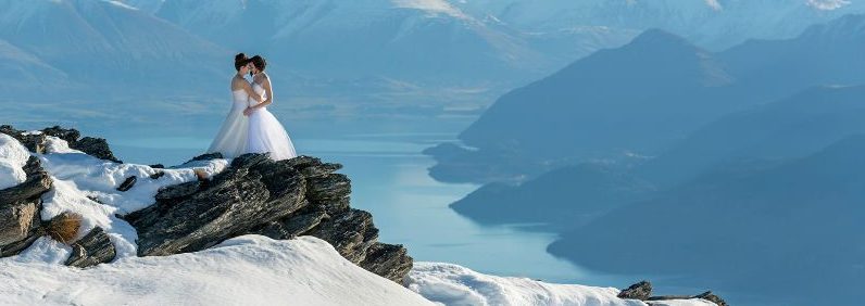 Lesbian Brides on Mountain Top