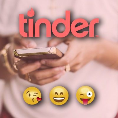 Woman using Dating App Tinder