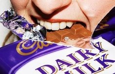 woman eating chocolate 