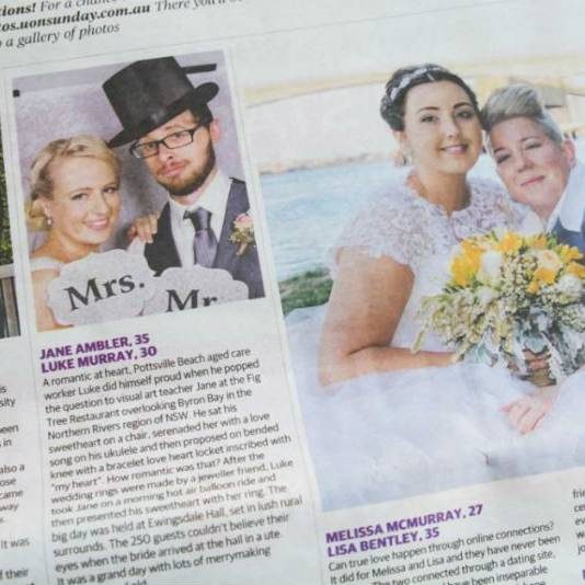 Brisbane Couple Becomes First Same-Sex Couple To Be Included In A Newspaper's Wedding Section