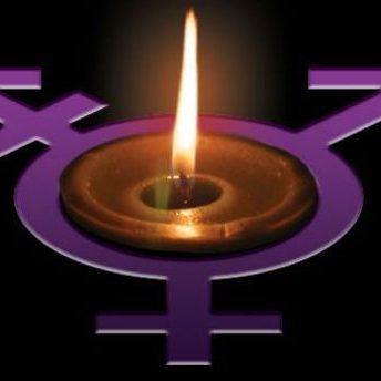 candle inside transgender symbol