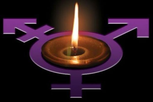 candle inside transgender symbol