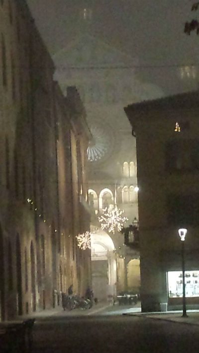 city at night with christmas decoration