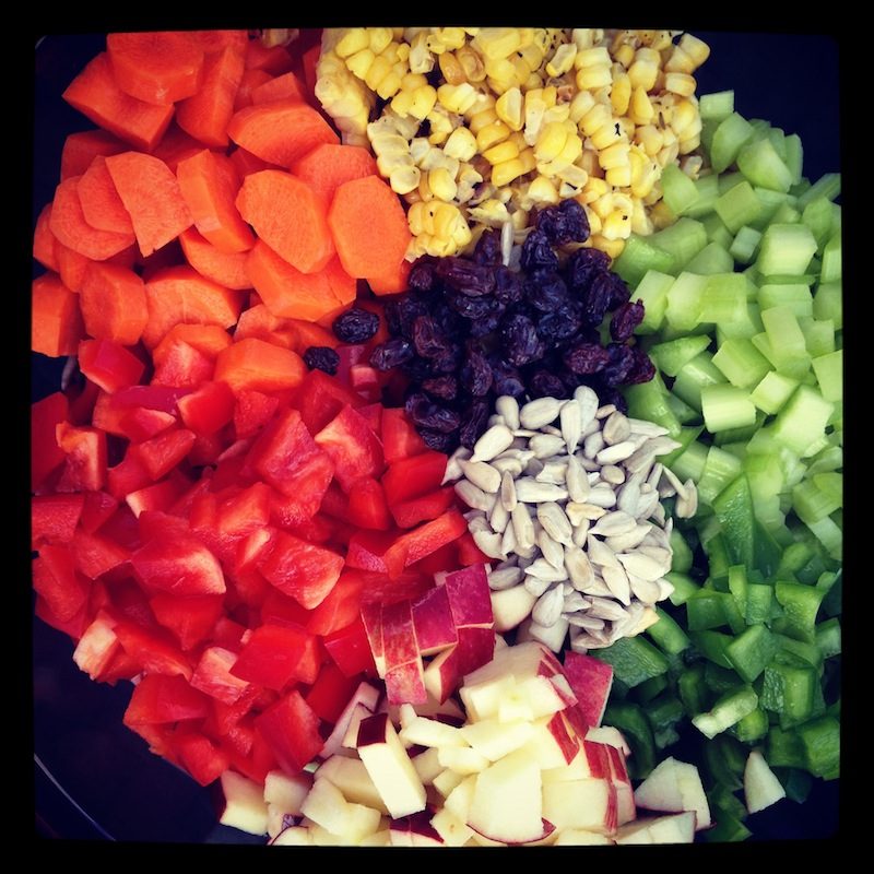 cut up mixed vegetables 