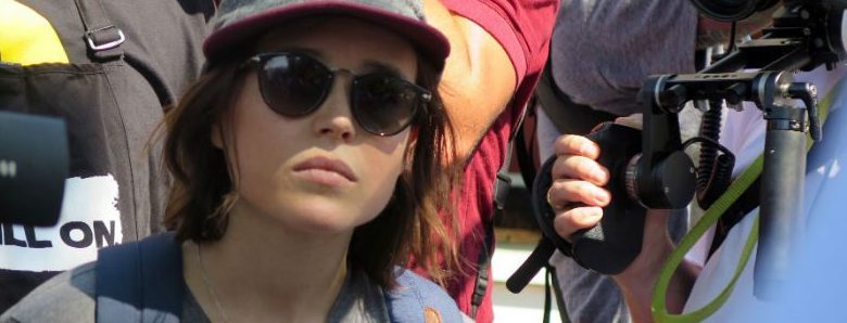 Ellen Page on set