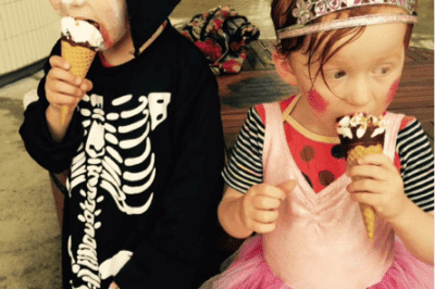 small kids dressed up for Halloween