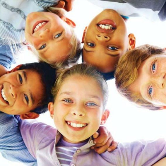 Group of children smiling