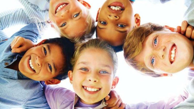 Group of children smiling