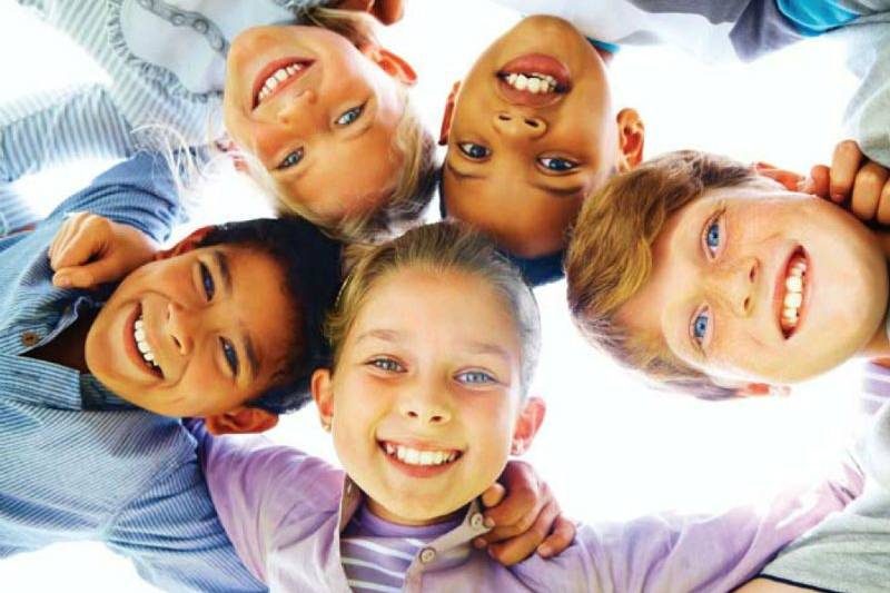 Group of children smiling