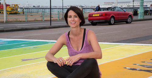 Heather Peace unveils Europe's first rainbow crossing