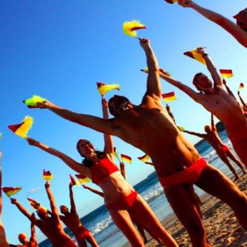 Lifesavers With Pride Do Their Final Beach Rehearsal Before Mardi Gras Parade