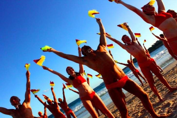 Lifesavers With Pride Do Their Final Beach Rehearsal Before Mardi Gras Parade